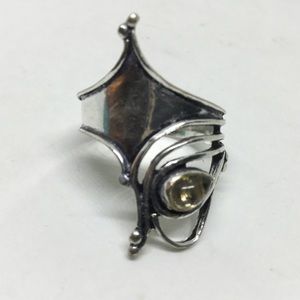 Fluorite Silver Ring size 7.75